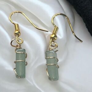 Inner Peace and Harmony Gold Wire-Wrapped Earrings
